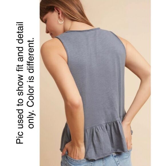 NWOT Anthropologie Eri + Ali Peplum Pocket Tank - Picture 4 of 5